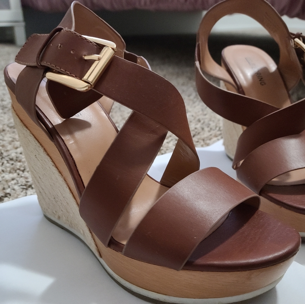 Call it spring, brown wedges, size 7
